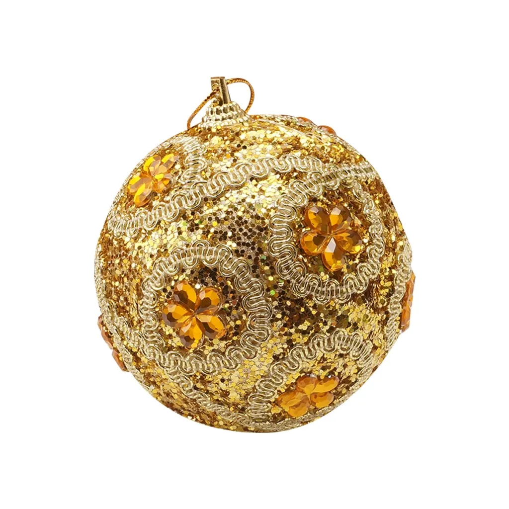 Рождественский шар елочные украшения Стразы блестящие шары шар орнамент с рождественской елкой украшение 8 см bombki choinkowe - Цвет: Y