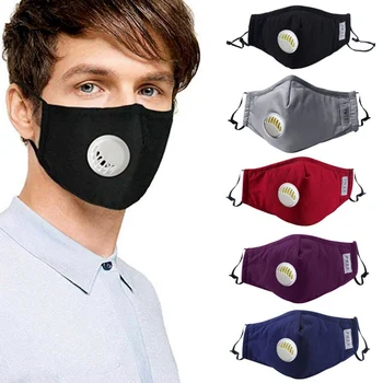 

Black Anti Dust Masks With Fliters Pad Reusable Breather Valved PM2.5 Anti Haze Adult Mouth Masks Cotton Comfort Face Masks