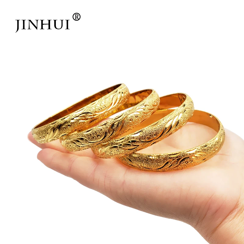 Jin Хуэй новые модные женские роскошные золотые Цвет ювелирные браслеты в эфиопском африканском стиле Для женщин Дубай Свадебные подарки может открыть браслет