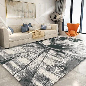 

Nordic Style Ink Pattern Rug Flannel Anti-slip Bedroom Floor Mat Bedside Area Rugs Fashion Home Decor Large Living Room Carpet