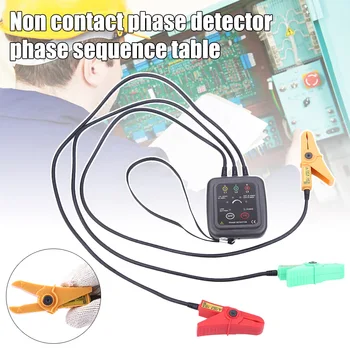 

Digital LED Display 3 Phase Sequence Meter Phase Detector Monitor Indicator Non-Contact Test Tool HVR88