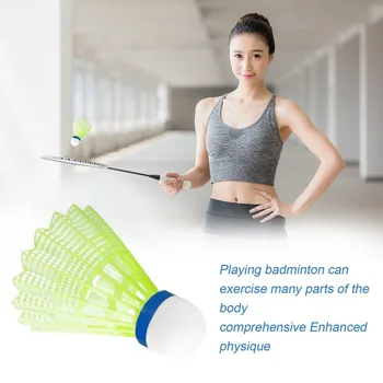 

Super Durable And Light Plastic Yellow/White Nylon Badminton Ball Training Ball Plastic Shuttle Cork Wood Ball Head drop shipp