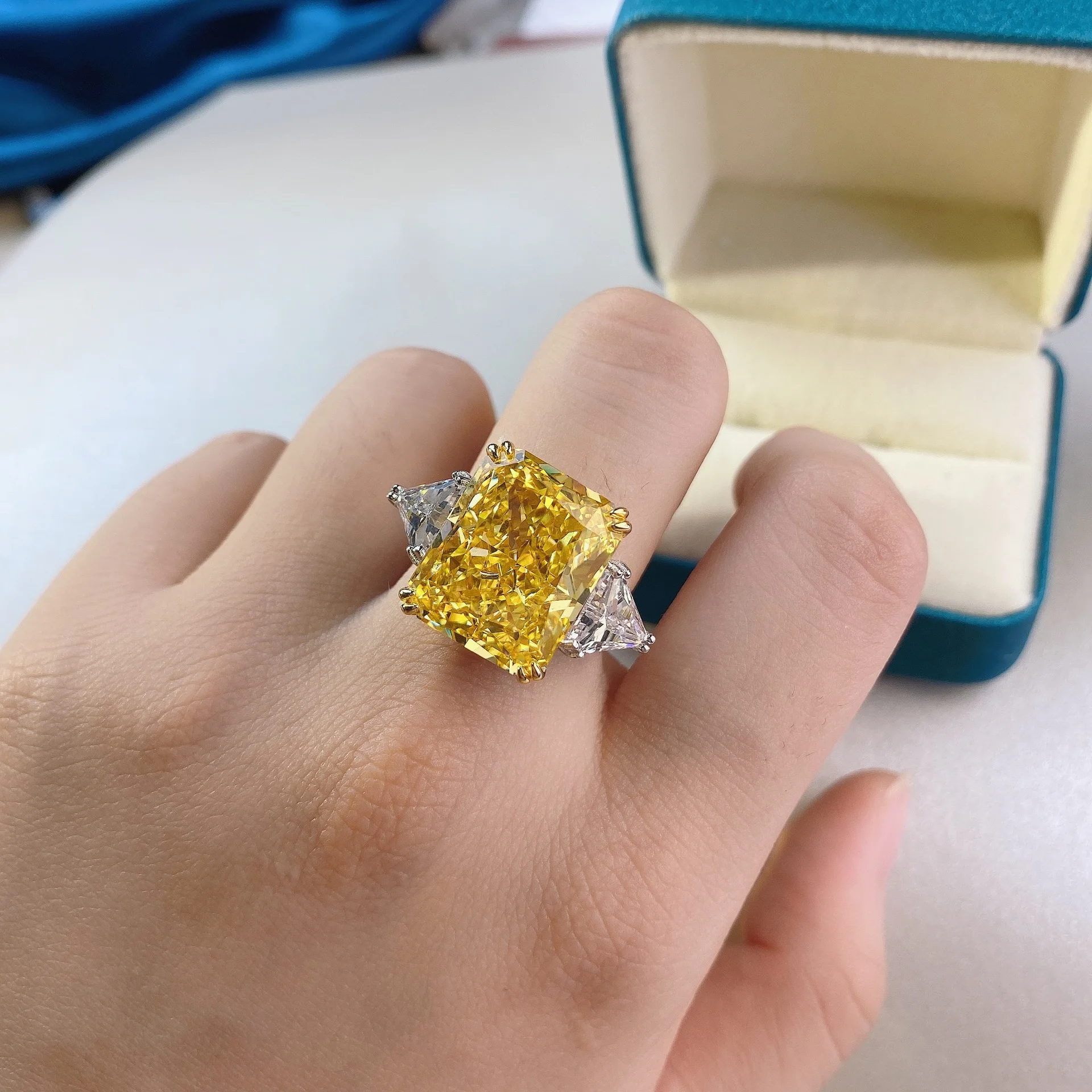 Wong Rain Luxury 100% 925 Sterling Silver Created Moissanite Diamonds Gemstone Wedding Engagement Rings Fine Jewelry Wholesale