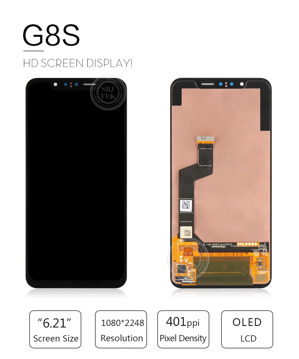 Srjtek протестирован для LG G8s ThinQ Дисплей Матрица сенсорный для LG G8s ThinQ экран дигитайзер сборка для G8s ThinQ ЖК-экран дисплей