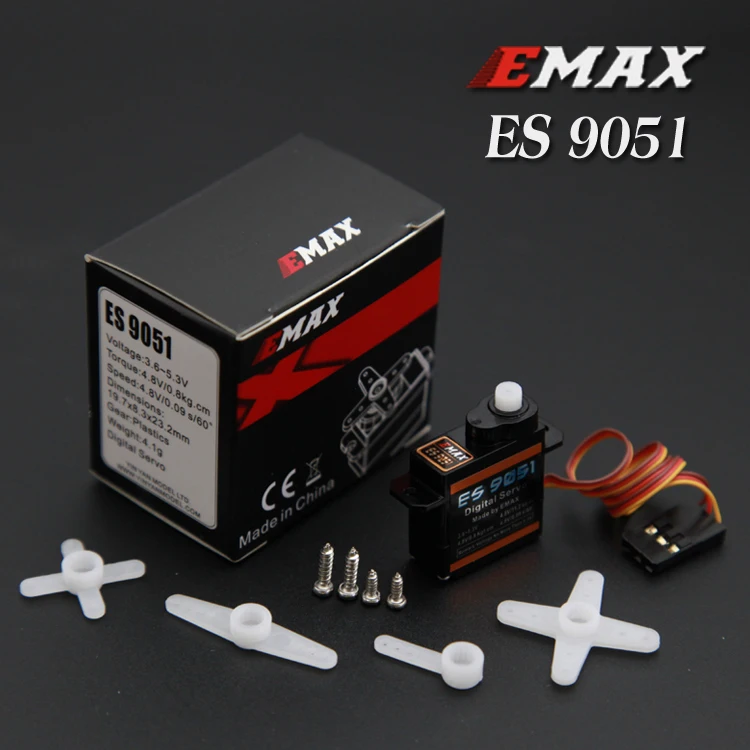 1 шт. EMAX ES9051 ES9251 4,3 г/2,5 г цифровой сервопривод пластмассовая коробка передач 0,8 кг Крутящий момент для 3D F3P самолета Прямая поставка