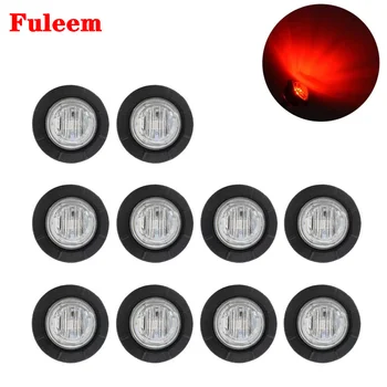 

Fuleem 10PCS Mini 12V 3/4 Inch Mount Clear Lens Red Light 3SMD LED Bullet Marker Lights Side Led Marker for Truck Boat SUV ATV