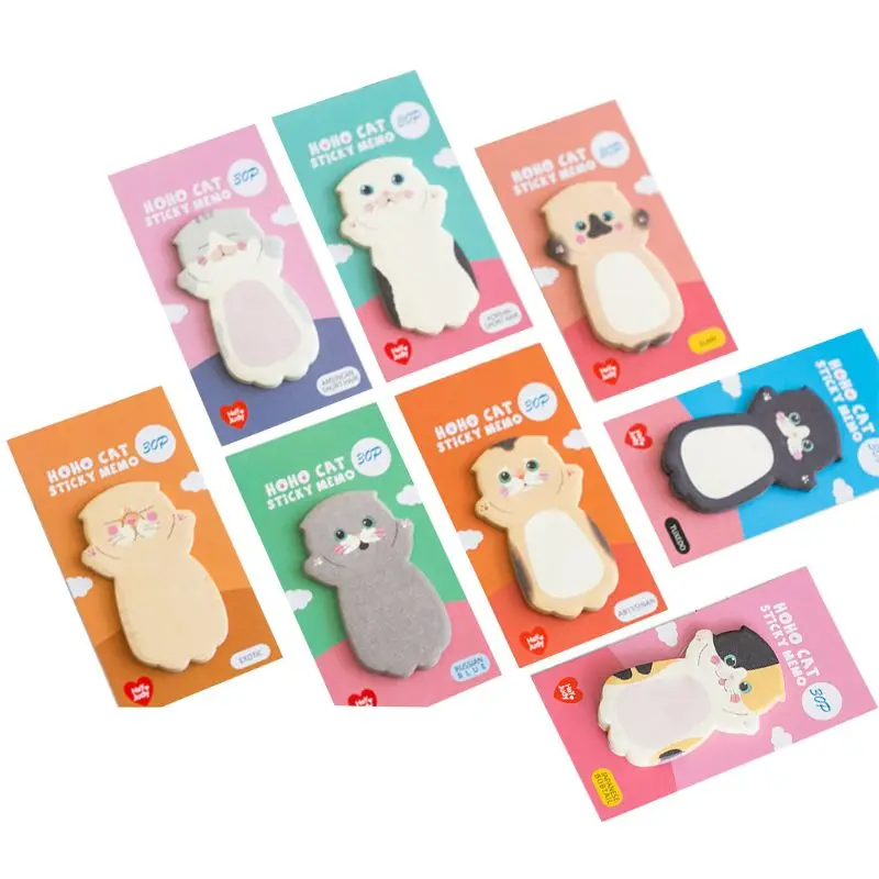

1pc Cat Series Sticky Note Student Message Stickers N Times Memo Pad Scrapbooking