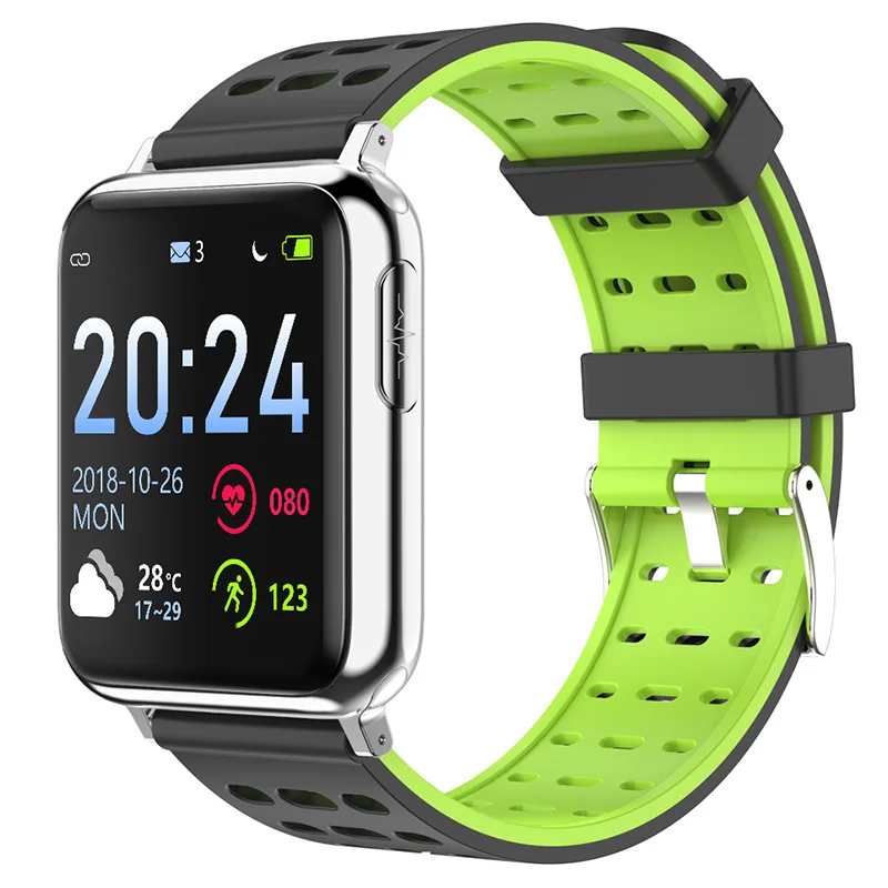 Silver Green Watch5, умные часы, мужские ЭКГ, фитнес-браслет, здоровье, электронные, кровяное давление, часы, пульсометр, фитнес-трекер, умные часы - Цвет: Silver Green