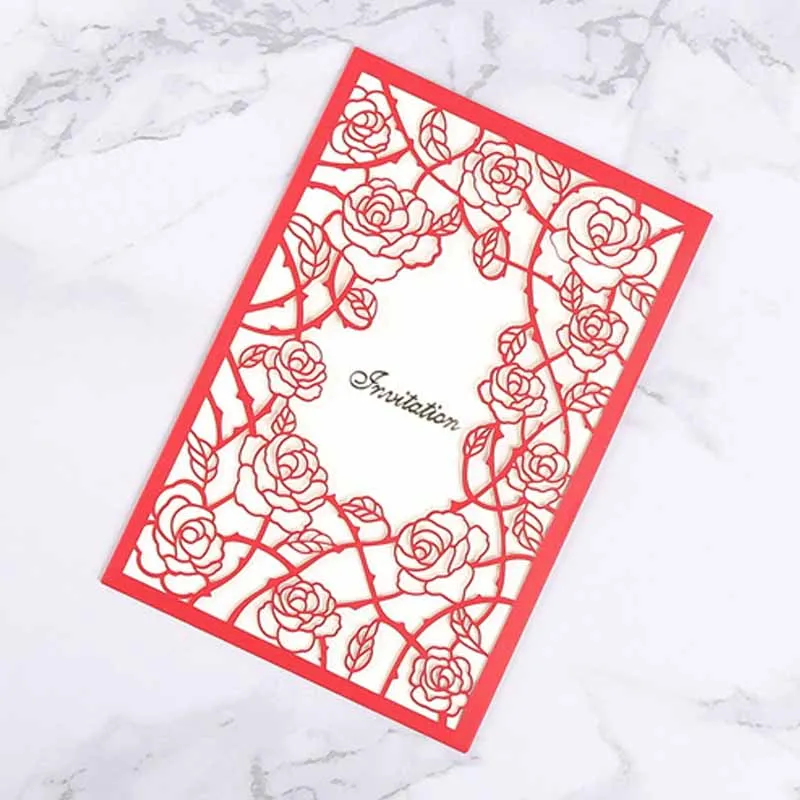  10 Pcs Hot Retro Luxury Business Invitation Laser Hollow Invitation Wedding Invitation Card Birthda - 4.00034E+12
