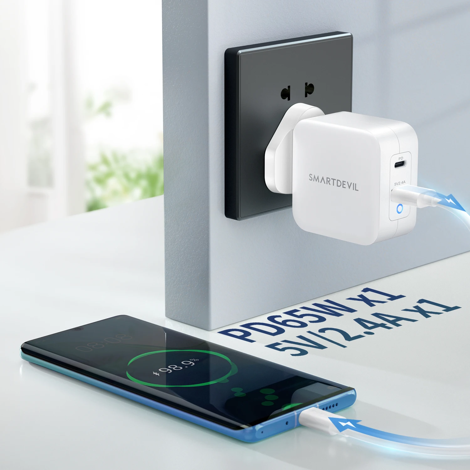 SmartDevil PD65W GaN Charger for Tablet Quick 3.0