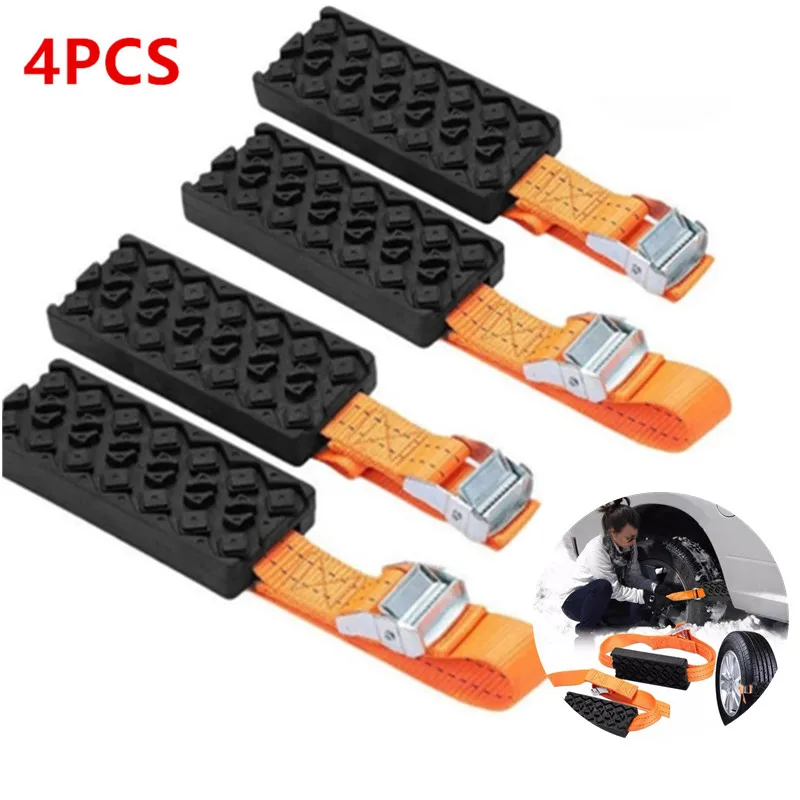 4PCS Winter Car Tire Snow Desert Anti-Skid Chains Car Tire Traction Blocks Snow Mud Sand Ice Tire Chain Emergency Belts