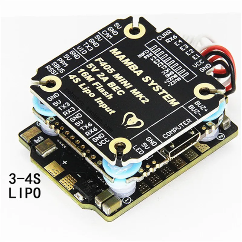 

2019 New Diatone MAMBA F405 MINI STACK MK2 F4 Flight Controller F405M Mini Power Tower with F25 20a 4in1 ESC Betaflight OSD