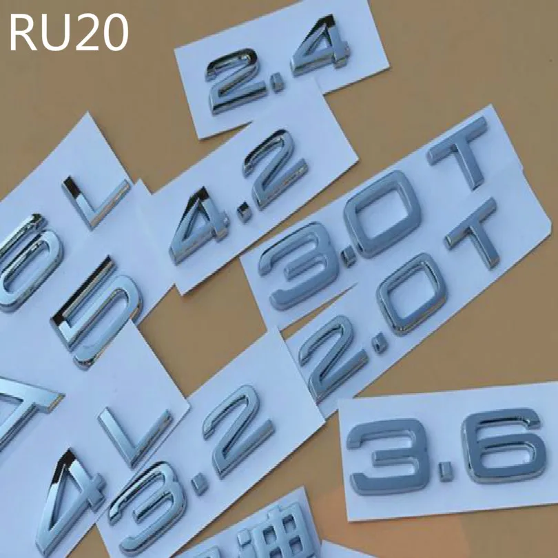 

RU20 SILVER PVC DIY Letters+numbers car emblem combination emblem car logo model car badge sticker with paste for modify