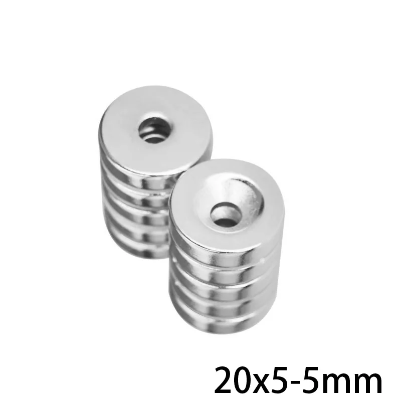 Disc Powerful Magnetic Rare Earth Neodymium Magnets Strong 20*5-5 round Magnet with hole 5mm 20*5 20x5-5 round magnets neodymium magnets