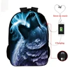 Wolf 3d Printed Backpack Boys Girls School Bag Teenager Usb Cable School Backpacks Women Men Bookbag College Student Schoolbag ► Photo 2/6