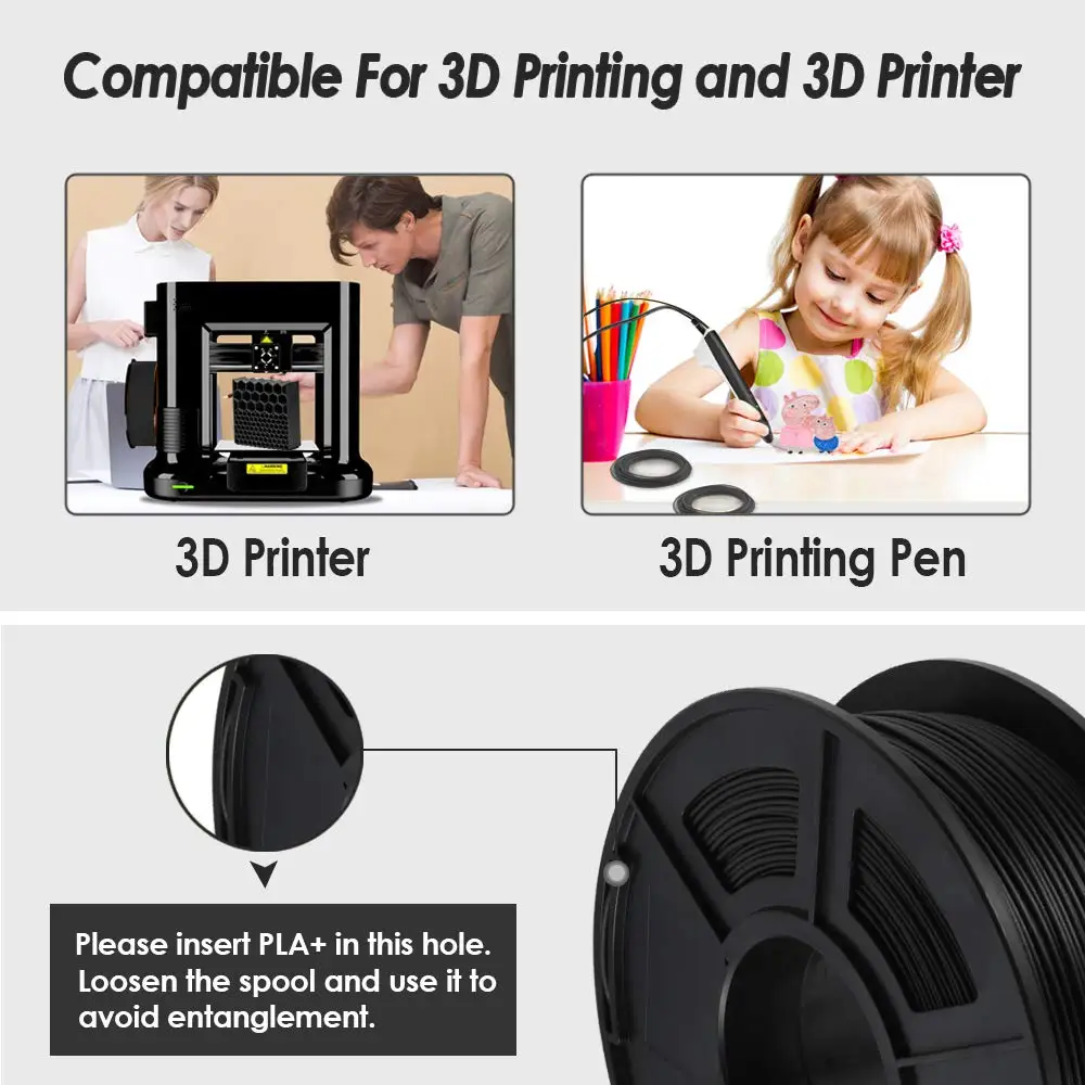 SUNLU PLA Carbon Fiber 3D принтеры нити точность размеров 1 75 мм +/ 0 02 кг (2 2 lb) шпуля
