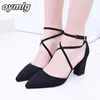 2022 Sandalias femeninas high heels Autumn Flock pointed sandals sexy high heels female summer shoes Female sandals mujer s040 ► Photo 3/6