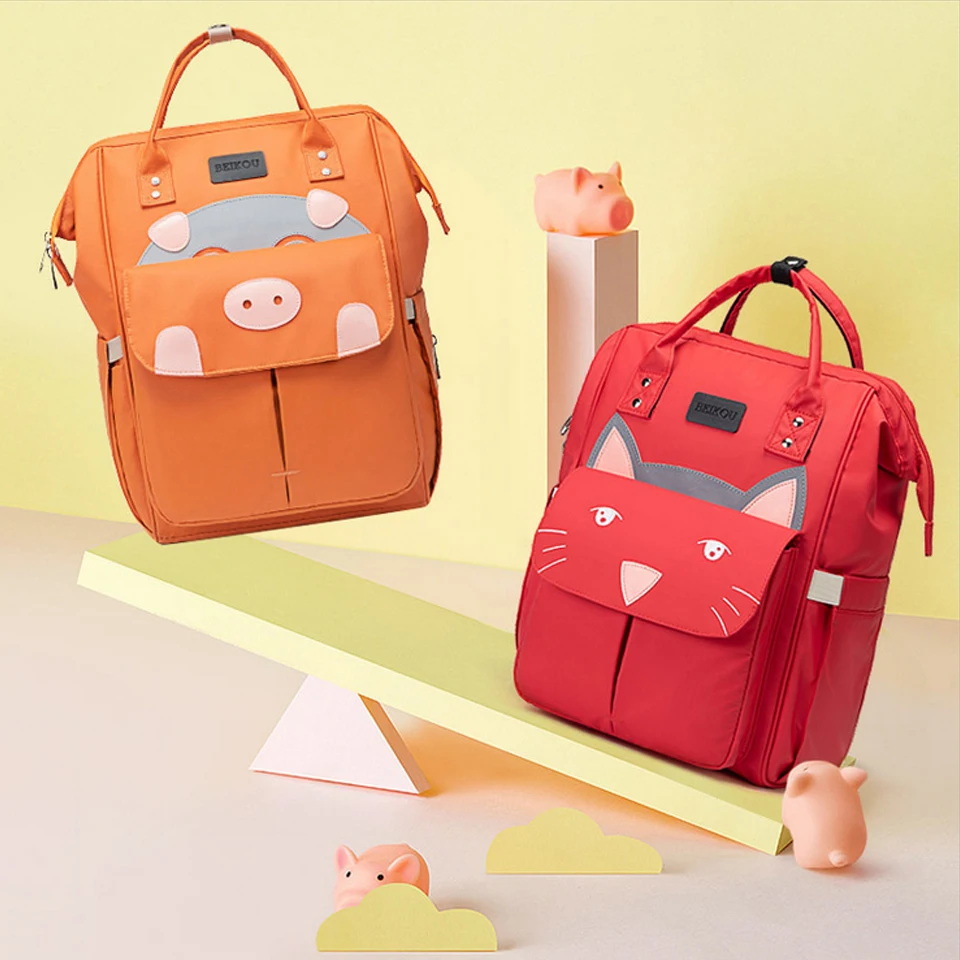 

2019 Fashion Mummy Maternity Nappy Bag Cute Cat Large Capacity Baby Bag Travel Backpack Designer Nursing Bag for Baby Care