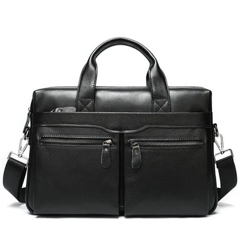 

Business Men's Briefcases Men's Bag Genuine Leather Messenger Bags Laptop Bag Leather Briefcase Office Bags for Men