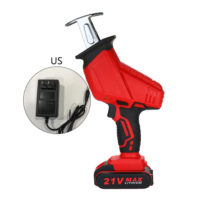 

1pc Chainsaw+1pc Charger+1pc Battery 21V 3500mAh Rechargeable Lithium Reciprocating Chainsaw UK/US/AU/EU Plug