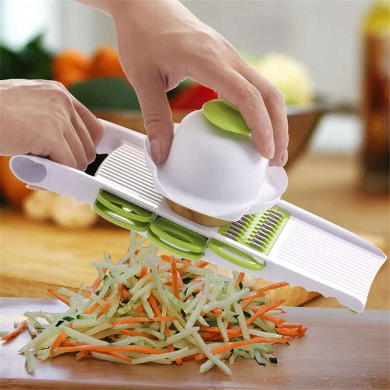 Мандолин резак для овощей с лезвием из нержавеющей стали ручной нож для чеснока картофеля терка для моркови сыра нож кухонный инструмент - Цвет: Without Box