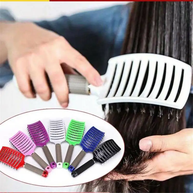 

Scalp Massage Comb Detangling Nylon & Bristle Hairbrush Brush Tool Hair Women