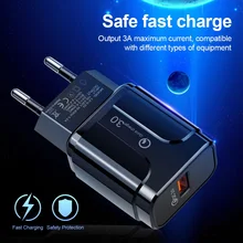 QC3.0 быстрое USB зарядное устройство с европейской вилкой, дорожное настенное зарядное устройство для мобильного телефона для iPhone X Xiaomi Mi 9 huawei P30 Pro, адаптер питания для типа C
