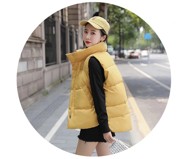 Autumn Winter Women Vest waistcoat Thick warm sleeveless vest Casual solid thick waistcoat