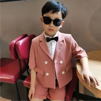 

3-8 years old children's clothing boys and girls suit suits summer new casual performance clothes two-piece suit