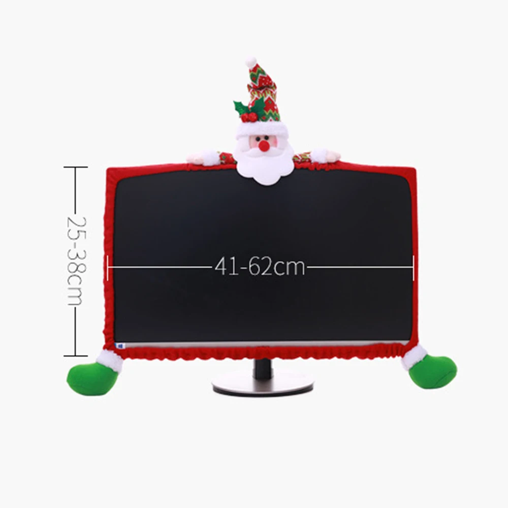 Рождество компьютерный монитор Крышка нетканый стерео мультфильм Санта Снеговик олень кукла декор для компьютера Рождественское украшение