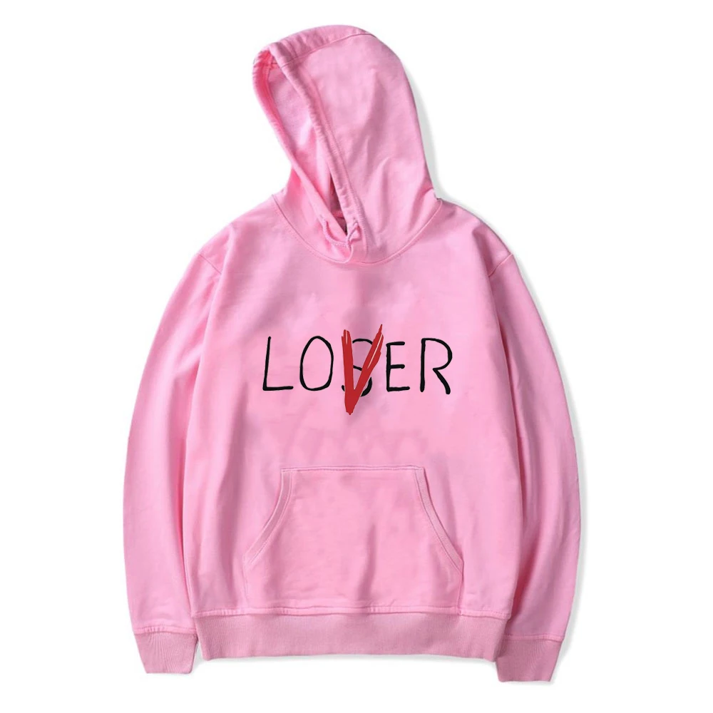 Lover Loser с капюшоном и принтом в виде Винтаж Vogue Ullzang дети и аппликацией в виде осень-зима худи, толстовка из флиса уличный стиль с капюшоном для мальчиков и девочек