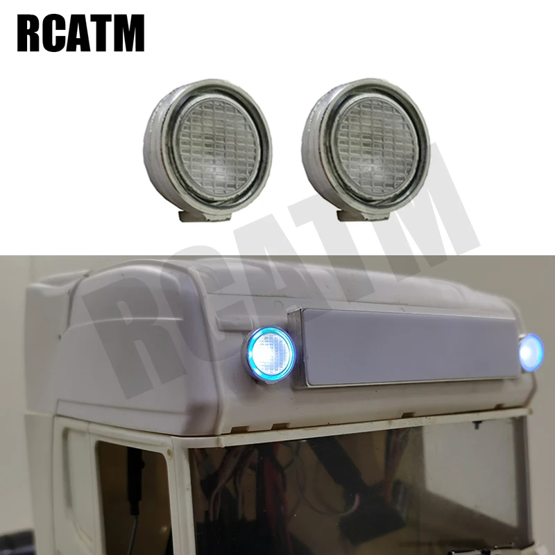 1 пара металлические ангельские глазки Потолочные фары для 1/14 Tamiya RC Truck car SCANIA R470