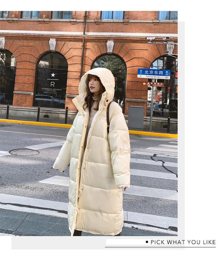 Dames Jassen зимняя куртка женская супер толстая парка Manteau Femme Hiver Hat гладкая ткань размера плюс Harajuku теплое длинное пальто