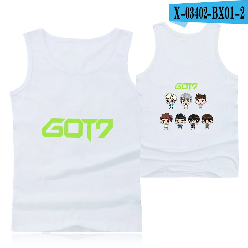 GOT7-2d, harajuku, Спортивная майка без рукавов для тренировок, майка, Мужская одежда для фитнеса или бодибилдинга, мужской спортивный жилет, мужские майки - Цвет: BX0102