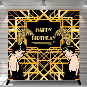 

The Great Gatsby Backdrop Gatsby Happy Birthday Party Banner Decoration Photography Background Photocall Photo Shoot