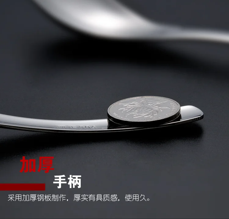 304 Stainless Steel Spoon Household Adult Eating Spoon Children Deepened round-Bottom Small Ladel Short-Handled Spoon