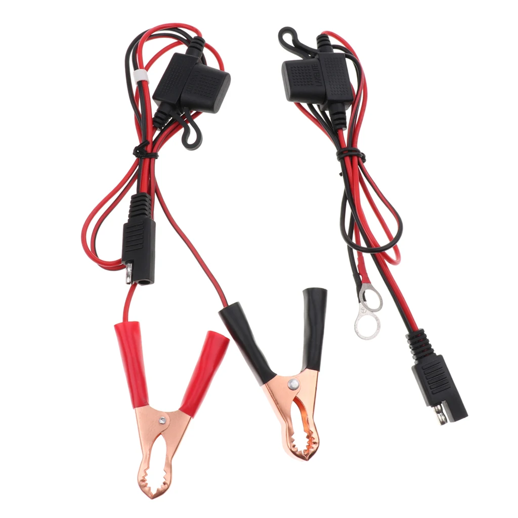 2 Pieces Battery Alligator Clip To SAE 16 Gauge 2Pins Cord Fuse Quick Connectors