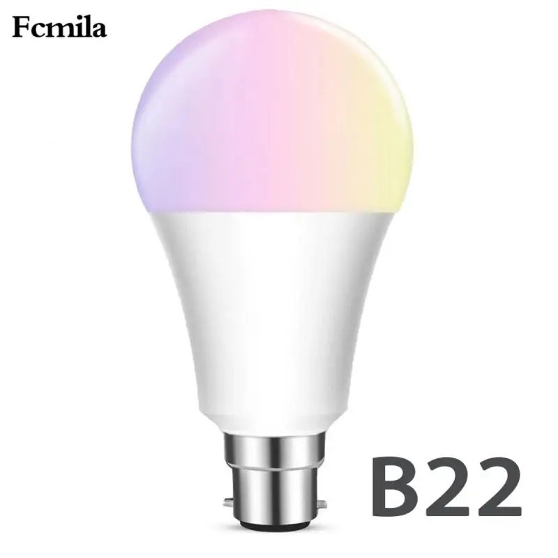 B22 Умный дом, Wi-Fi, 10 Вт, лампа RGB+ CW с регулируемой яркостью, светодиодный, умный, голосовое управление, поддержка Alexa Google Home - Испускаемый цвет: B22