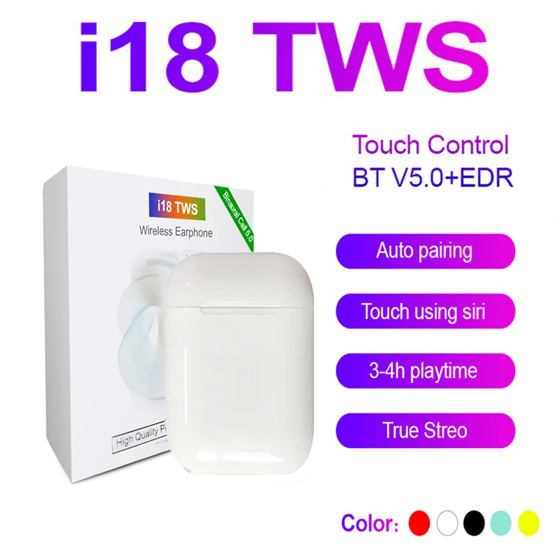 

2020 New Original i18 TWS Wireless Earphones Bluetooth Headsets Earbuds Touch Control for All Smart Phone
