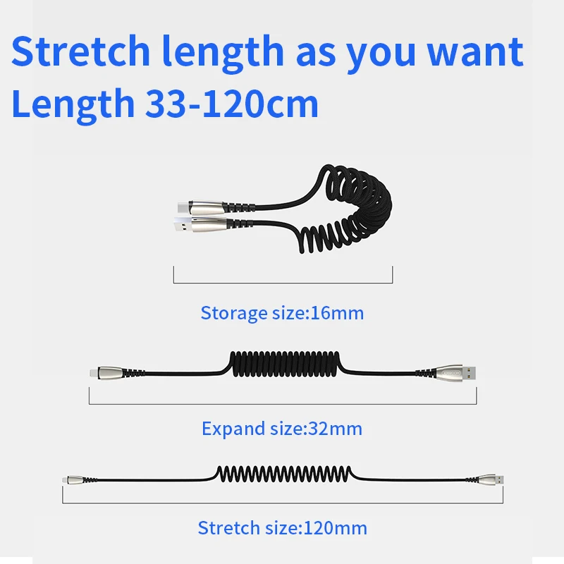 Joyroom usb type C кабель Выдвижной пружинный кабель Быстрая зарядка кабель для передачи данных провод шнур Адаптер для Xiaomi Redmi