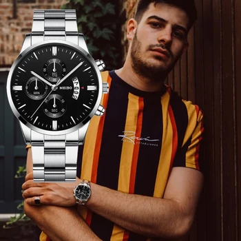 

Analog Luxury Brand 2020 Casual Men Watches MeiBo Business Quartz Male Sport Stainless Steel Clock Wristwatch Dropshipping