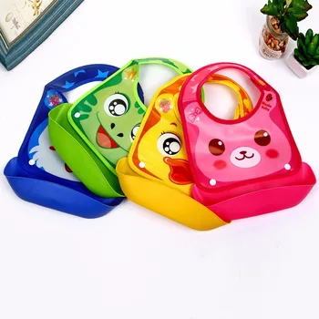 

Silicone Baby Bandana Bibs Lovely Animals Meals Pocket Bib Waterproof Feeding Newborn Infant Food Bib Baberos Bebes