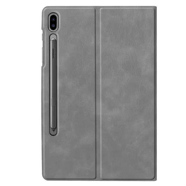 gray Магнитный Премиум PU кожаный чехол для Samsung Galaxy Tab S6 10,5 SM-T860 SM-T865 10," планшет Funda TPU Чехол+ пленка+ ручка - Цвет: gray