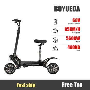 

BOYUEDA C6-11b 11Inch Adult Foldable Electric Scooter With Seat 5600W 60V 33AH 80-90KM Step Patinete E-scooter Mobility Scooters