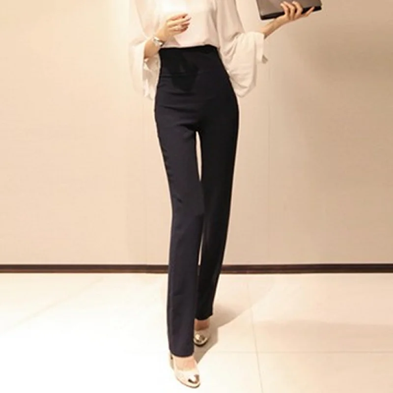 

Office Lady High Waist Pants Thin Skinny Zipper Straight Long Trousers Women Clothing Casual Pants Female TA9717