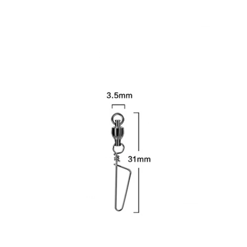 

50Pcs High-strength Ball Bearing Fishing Rolling Swivel with Coastlock Snap