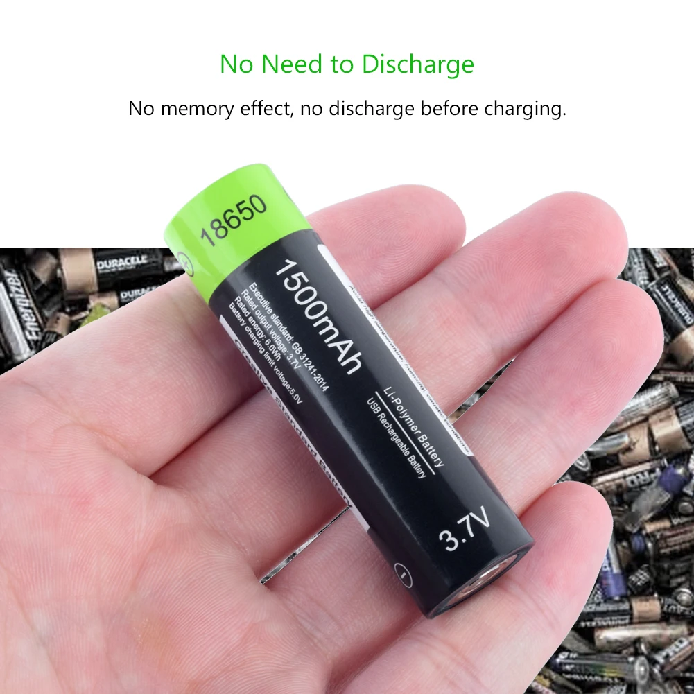 1500mAh USB 18650 Rechargeable li-ion Lipo Battery Cable Charger Kit For Toys controller batteries Lithium Polymer Battery