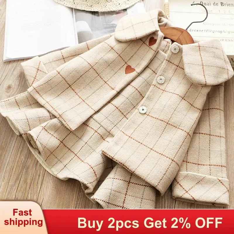 Mayfair/Детское платье для девочек осенне-зимние платья в клетку 2 предмета детская