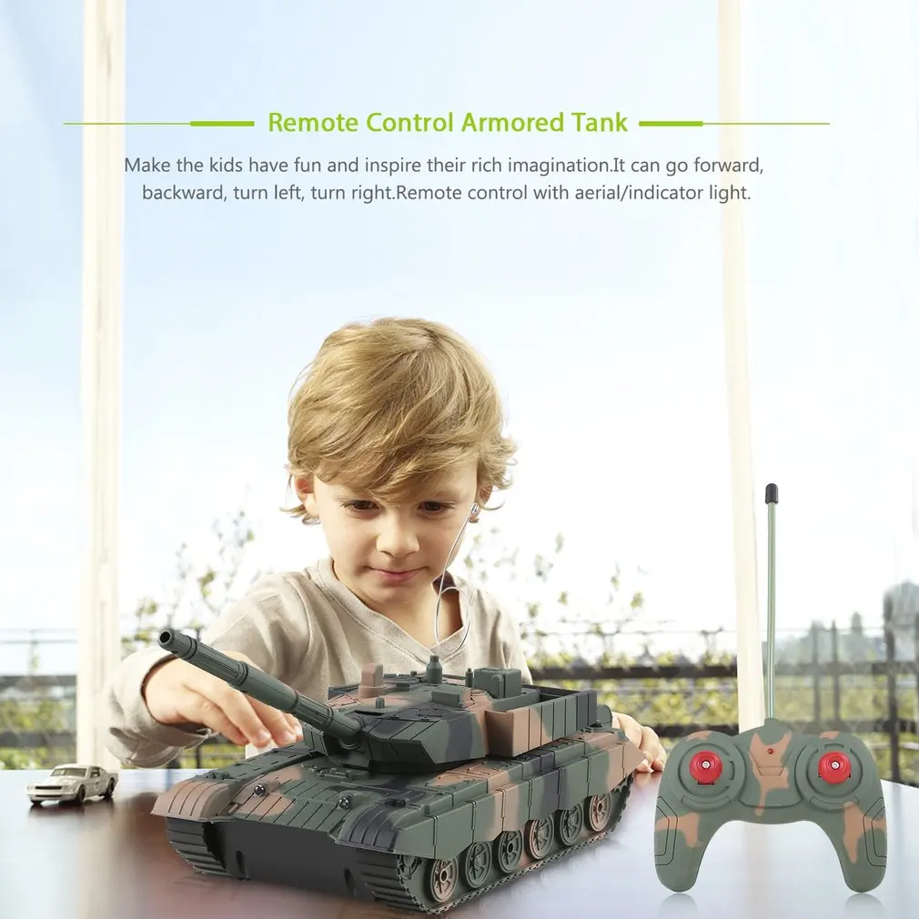  1:20 4CH Power Remote Control Tank Military Vehicle Armored Tank Battle Tanks Turret Rotation Light