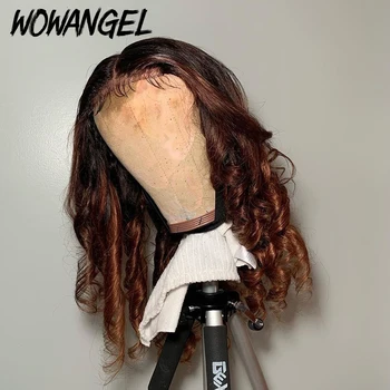 

Wowangel Lace Frontal Human Hair Wigs Honey Ombre Blonde Wigs150 Long Body Wave Remy Brown Deep Part 13x6 Lace Front Wigs